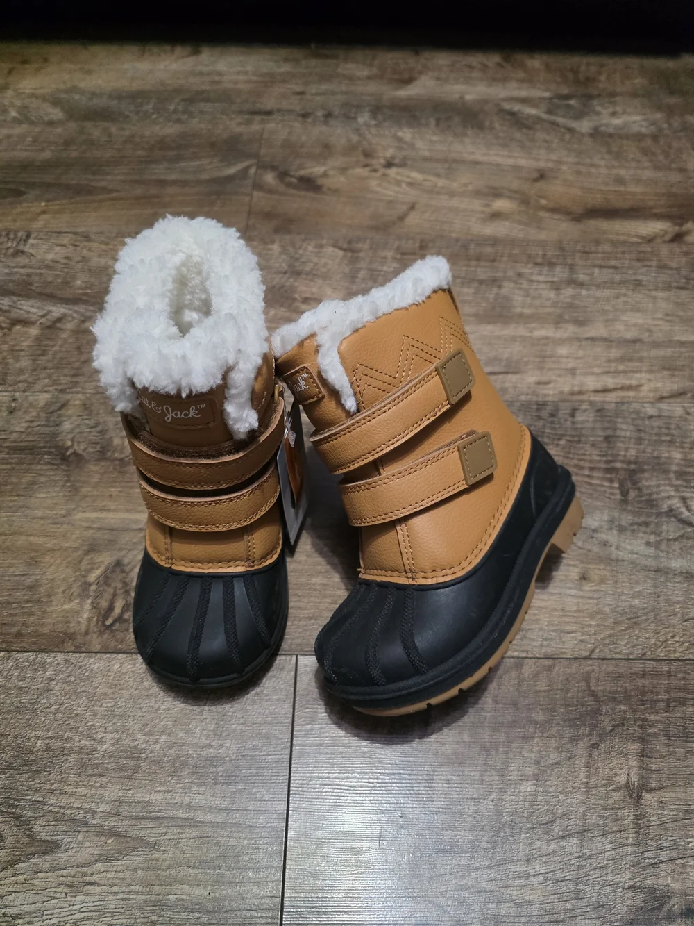 Cat & Jack Tan & Black Winter Boots Toddler 8